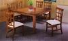 Flip top burnish oak table with lattice chairs