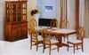 Floral tile top trestle table set