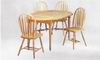 Solid hardwood table with arrowback chairs