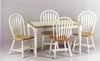White tile table with arrowback chairs