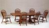 Veneer top table with round hoop bow arrow chairs